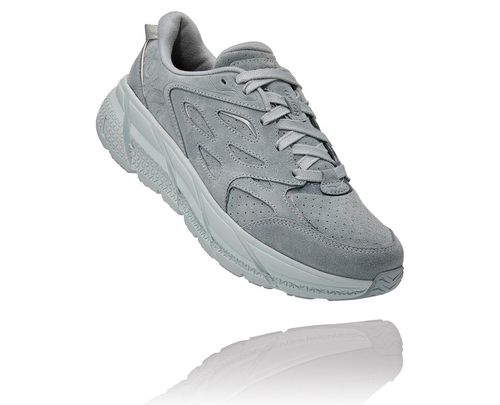 Hoka One One Dame/Herre Clifton L Suede For Gå sko Grå Mist/Misty Blå Norge-06LBV